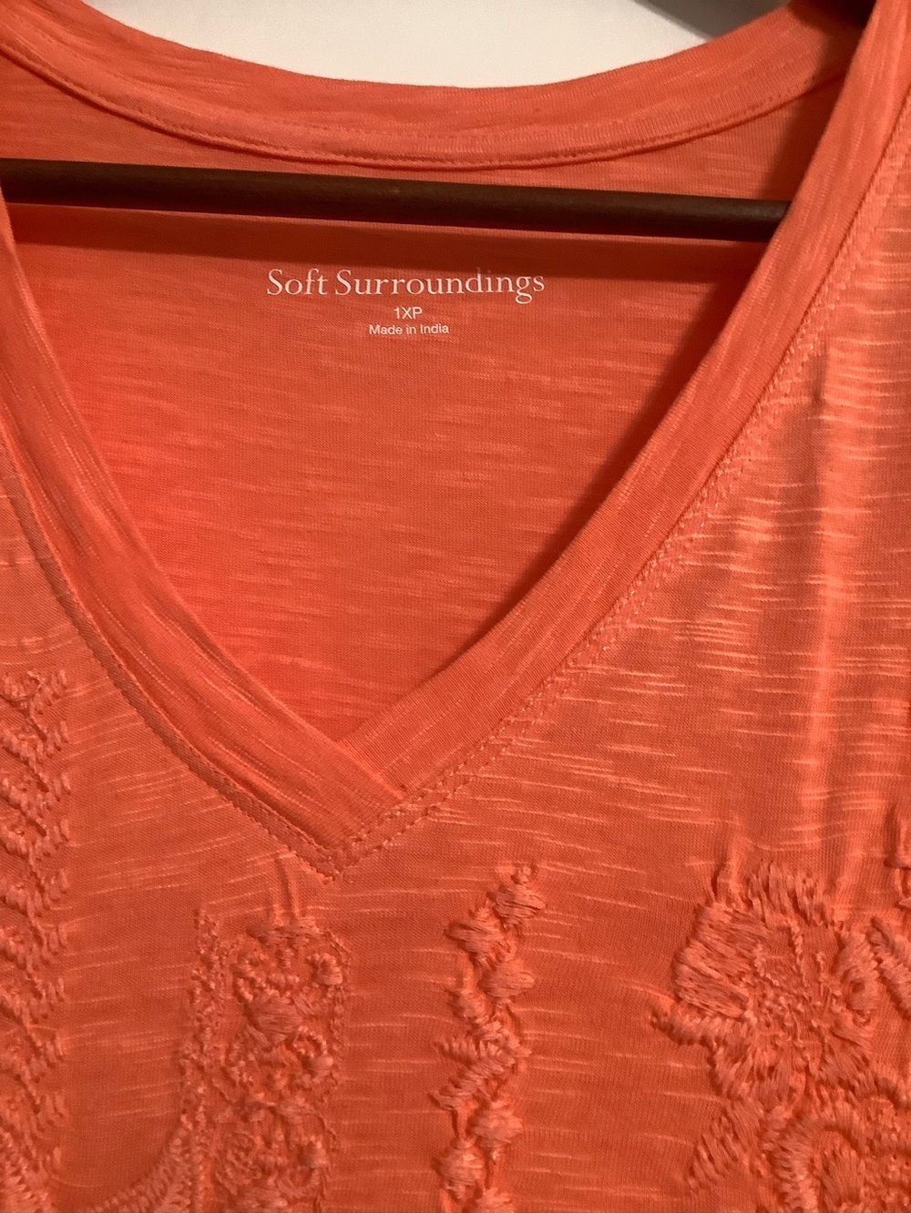 Soft Surroundings Coral V‑Neck Short Sleeve Maxi Dress - Picture 5 of 8